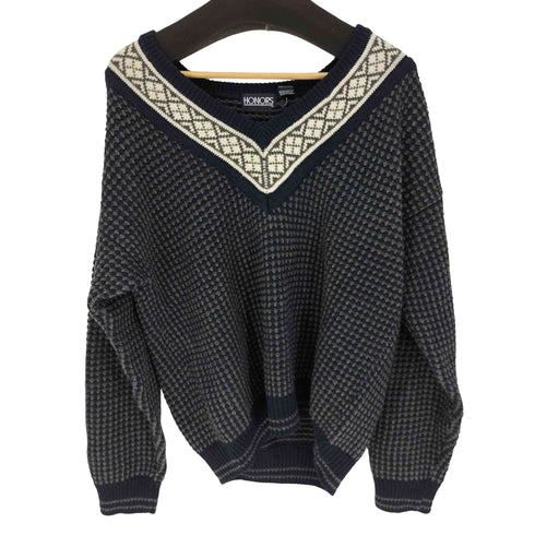 オナーズ HONORS 総柄 チルデンニット メンズ import:L