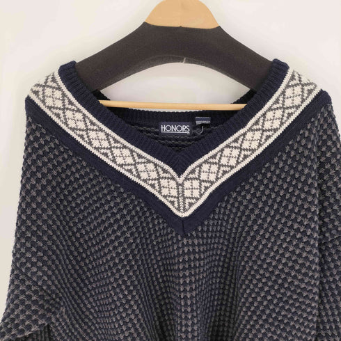 オナーズ HONORS 総柄 チルデンニット メンズ import:L