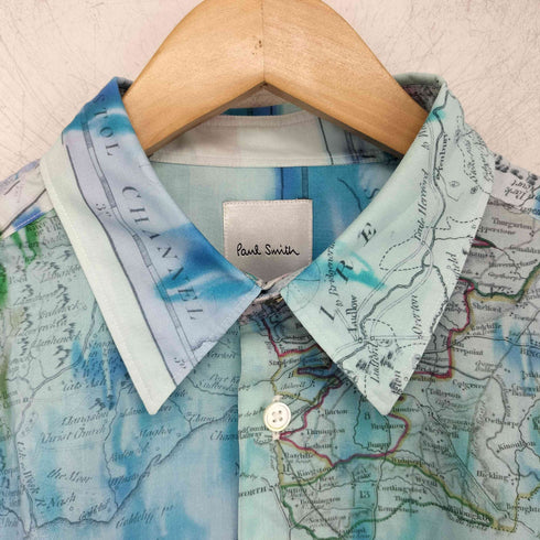 ポールスミス Paul Smith 地図柄 長袖 コットンシャツ メンズ import:M