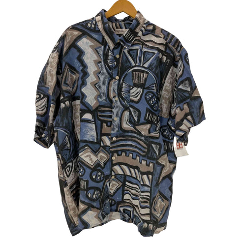 アンジェロリトリコ angelo litrico 総柄 S/S リネン シャツ メンズ import:XXL