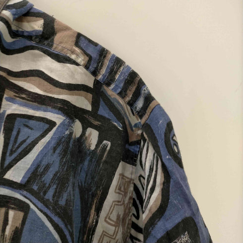 アンジェロリトリコ angelo litrico 総柄 S/S リネン シャツ メンズ import:XXL