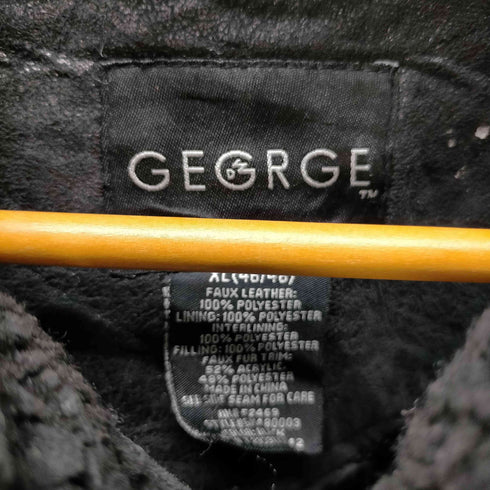 ジョージ GEORGE フェイクレザー 襟ボア ジップアップ ジャケット メンズ import:XL