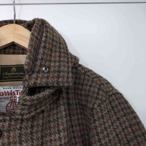 ハリスツイード Harris Tweed 千鳥格子 ツイード フーデッド ダウンジャケット メンズ 40