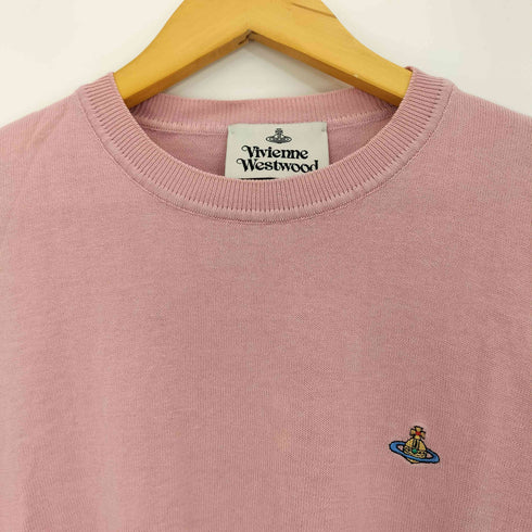 ヴィヴィアンウエストウッド Vivienne Westwood ワンポイント オーブ刺繍 半袖 ニット レディース import:L