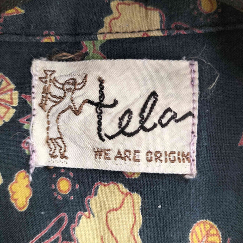 テラ TELA 総柄 S/S オープンカラーシャツ レディース