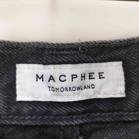 マカフィー MACPHEE コットンブラックデニム セミワイドパンツ レディース 36