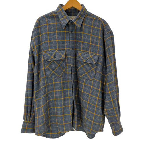 Lucchini アクリル ウール ポリ ミックスファブリック L/S チェック シャツ メンズ import:XL