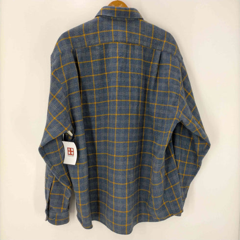Lucchini アクリル ウール ポリ ミックスファブリック L/S チェック シャツ メンズ import:XL