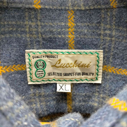 Lucchini アクリル ウール ポリ ミックスファブリック L/S チェック シャツ メンズ import:XL