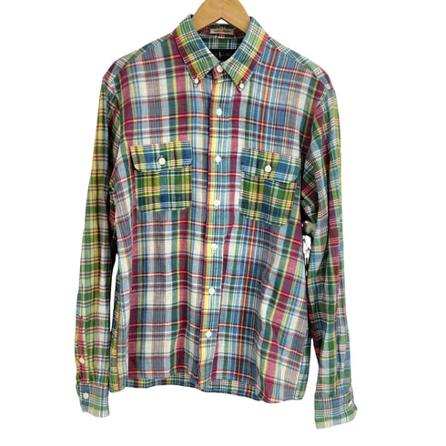ラルフローレン RALPH LAUREN マドラスチェック L/S BD シャツ メンズ import:M