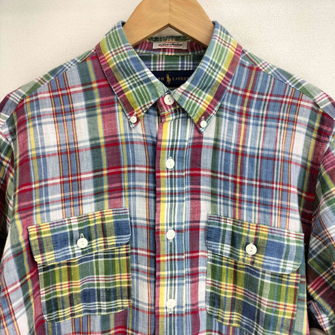 ラルフローレン RALPH LAUREN マドラスチェック L/S BD シャツ メンズ import:M
