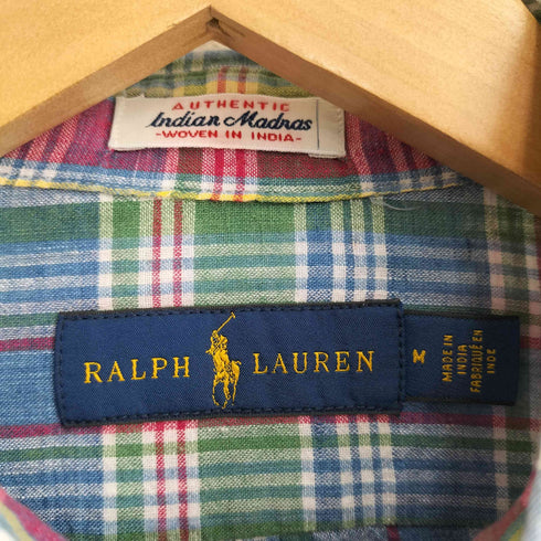 ラルフローレン RALPH LAUREN マドラスチェック L/S BD シャツ メンズ import:M