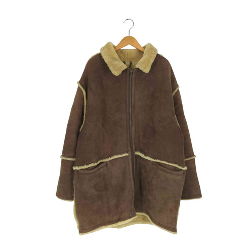 本革 リアルムートン ジップアップコート メンズ 50