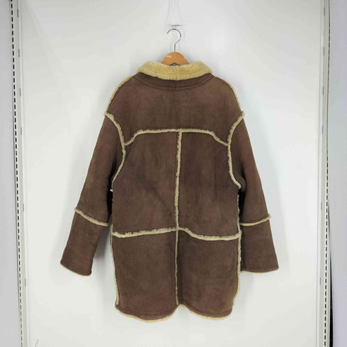 本革 リアルムートン ジップアップコート メンズ 50