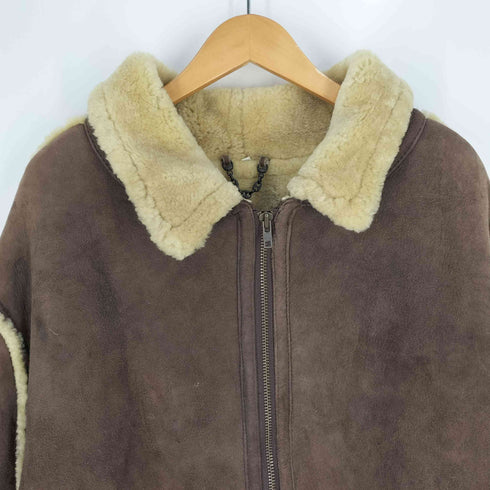 本革 リアルムートン ジップアップコート メンズ 50