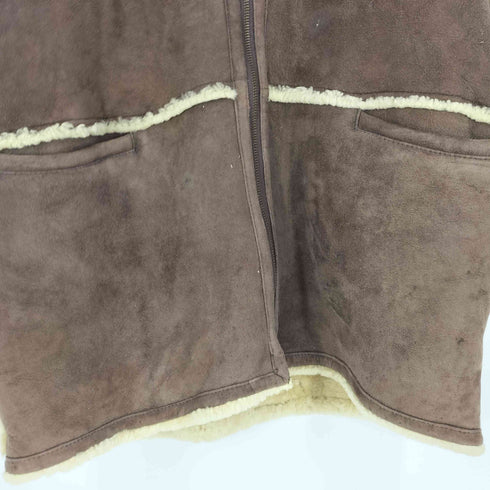 本革 リアルムートン ジップアップコート メンズ 50