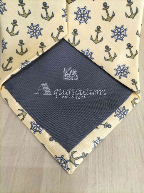アクアスキュータム AQUASCUTUM 総柄シルクネクタイ メンズ