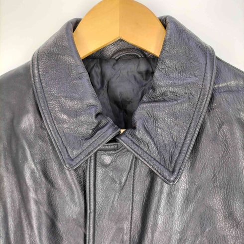 VERA PELLE 裏地キルティング レザー 比翼コート メンズ import:M
