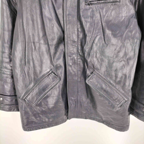 VERA PELLE 裏地キルティング レザー 比翼コート メンズ import:M