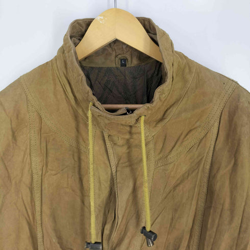 エヒテスレーダァ ECHTES LEDER genuine leather 裏地総柄 ドローコード スタンドカラー モッズコート メンズ import:L