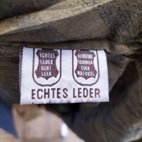 エヒテスレーダァ ECHTES LEDER genuine leather 裏地総柄 ドローコード スタンドカラー モッズコート メンズ import:L