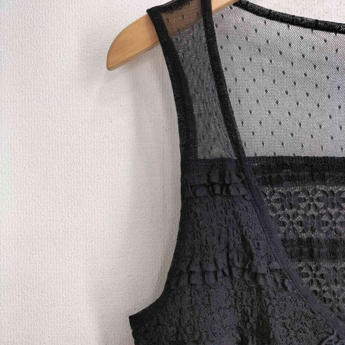 IRONE フリルティアードシアーフリンジキャミソール レディース