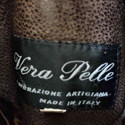 VERA PELLE イタリア製 本革 裏地玉虫 フーディ レザージャケット メンズ 50