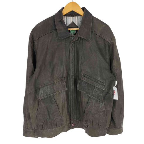 FREY COLLECTION ECHTES LEDER 裏地ストライプ ボックス レザーブルゾン メンズ 54