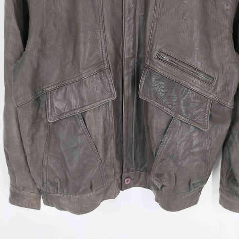 FREY COLLECTION ECHTES LEDER 裏地ストライプ ボックス レザーブルゾン メンズ 54