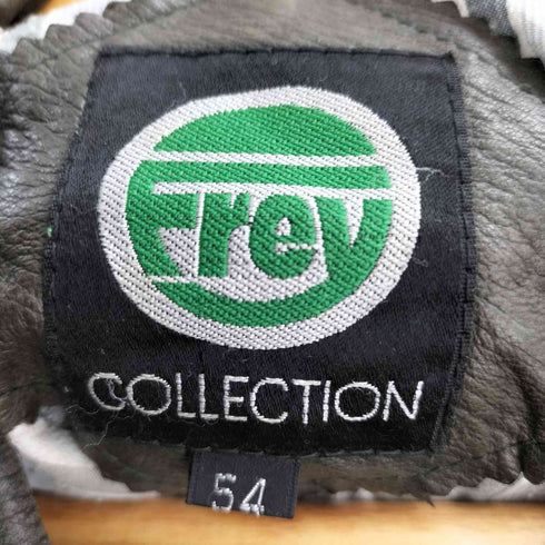 FREY COLLECTION ECHTES LEDER 裏地ストライプ ボックス レザーブルゾン メンズ 54