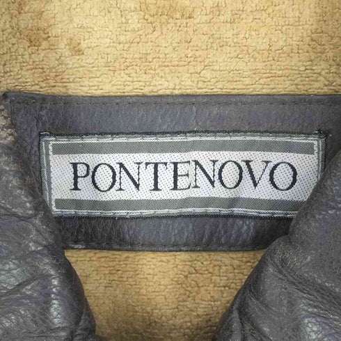 PONTENOVO 裏地パイル レザーハーフコート メンズ