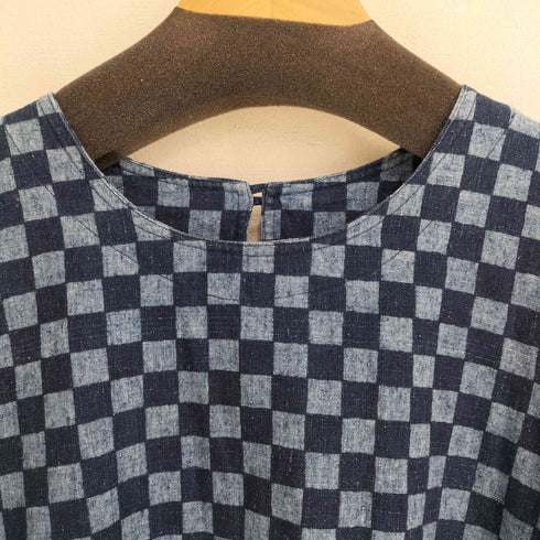 SASAKURA GENSHO 藍染チェック S/S ブラウス レディース