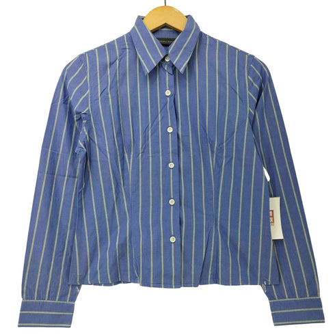 バナナリパブリック BANANA REPUBLIC 00s インド製 インド綿 ストライプ ドレスシャツ レディース import:XS