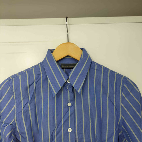 バナナリパブリック BANANA REPUBLIC 00s インド製 インド綿 ストライプ ドレスシャツ レディース import:XS