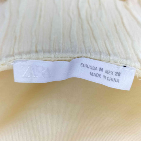 ザラ ZARA テクスチャー織地ミディ丈ワンピース レディース import:M