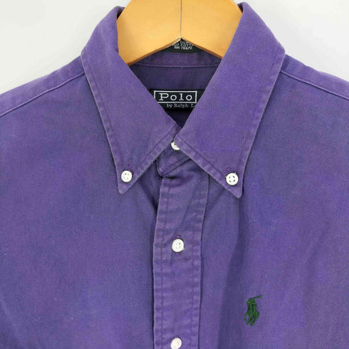 ポロバイラルフローレン Polo by RALPH LAUREN 80s 緑タグ グアテマラ製 ポニー刺繍 ボタンダウンシャツ メンズ import:L