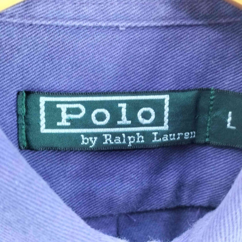 ポロバイラルフローレン Polo by RALPH LAUREN 80s 緑タグ グアテマラ製 ポニー刺繍 ボタンダウンシャツ メンズ import:L