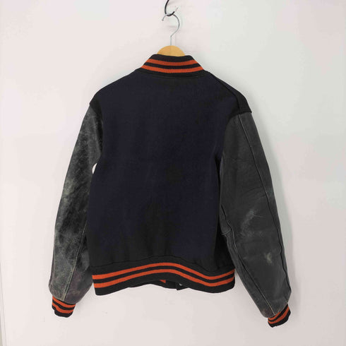 GAMEMASTER SPORTSWEAR 袖レザー メルトンスタジャン バーシティジャケット メンズ