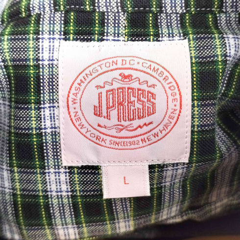 ジェイプレス J.PRESS チェックボタンダウンシャツ メンズ LL
