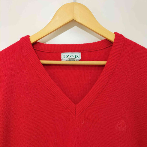 アイゾッド IZOD 90s USA製 ワンポイント 刺繍 Vネック アクリル ニット セーター メンズ import:L