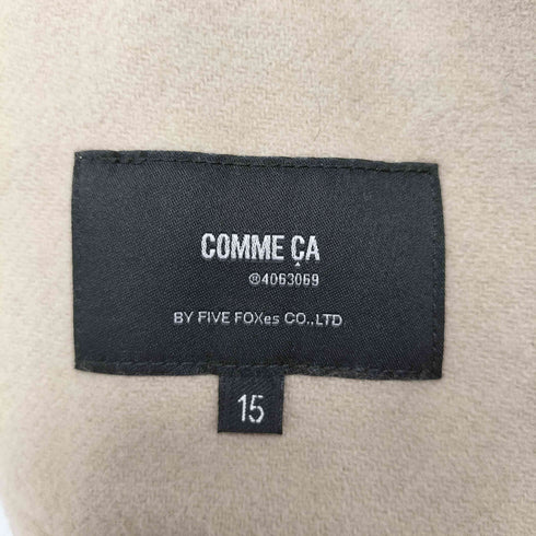 コムサ COMME CA ソフトメルトン コート ウール混 ノーカラー レディース JPN:15号