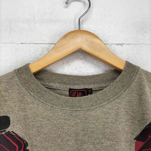 ドロボウニッキ 泥棒日記 Japanese pattern め組 消防隊 クルーネックTシャツ メンズ 大