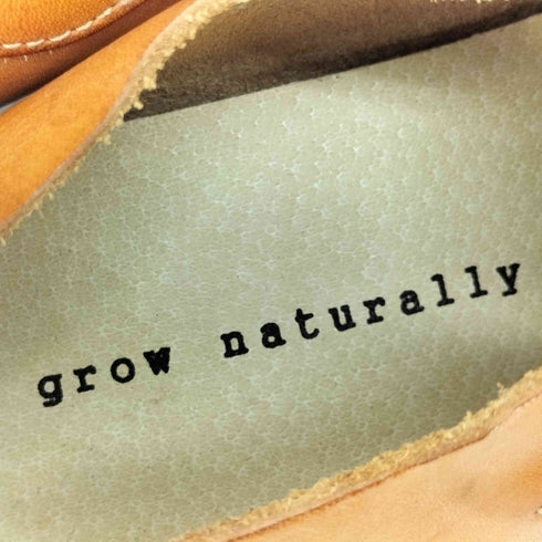 GROW NATURALLY 【一枚革で足に馴染む】革靴 栃木レザーバックルスリッポン レディース 37