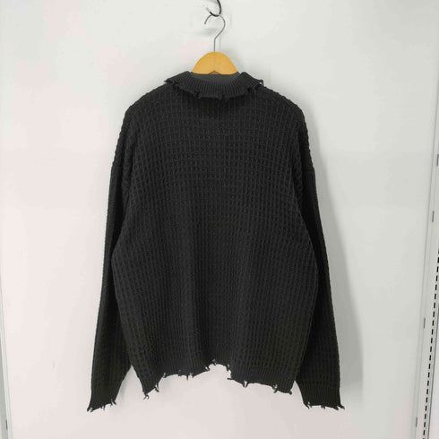 エンダープロダクツ ENDER PRODUCTS 3Dコードヤーンダメージニット ビッグシルエットポロシャツ メンズ import:L