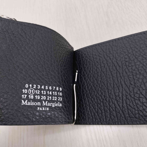 メゾンマルジェラ Maison Margiela グレインレザー マネークリップ付き 二つ折り 財布 メンズ