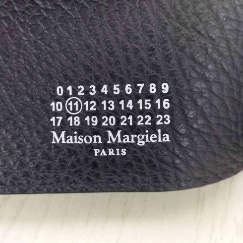 メゾンマルジェラ Maison Margiela グレインレザー マネークリップ付き 二つ折り 財布 メンズ