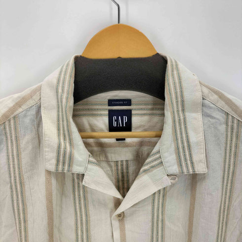 ギャップ Gap STANDARD FIT SS COTTON CABA 開襟ストライプシャツ メンズ JPN:XL