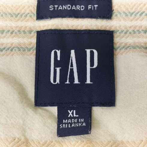 ギャップ Gap STANDARD FIT SS COTTON CABA 開襟ストライプシャツ メンズ JPN:XL