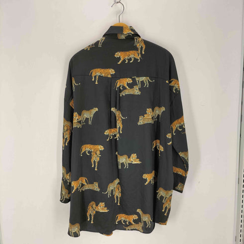ザラ ZARA オーバーサイズL/Sサテンシャツ 百虎 メンズ import:L