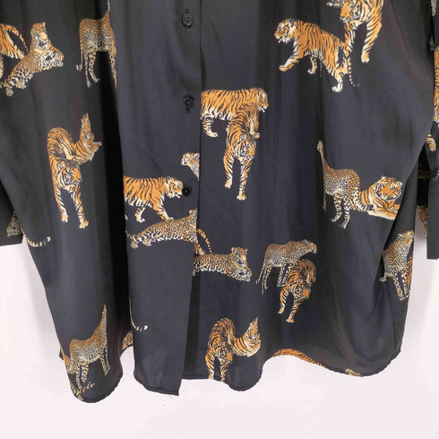ザラ ZARA オーバーサイズL/Sサテンシャツ 百虎 メンズ import:L